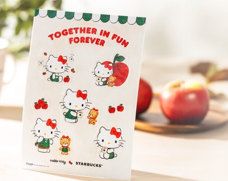 Hello Kitty Starbucks Singapore free stickers