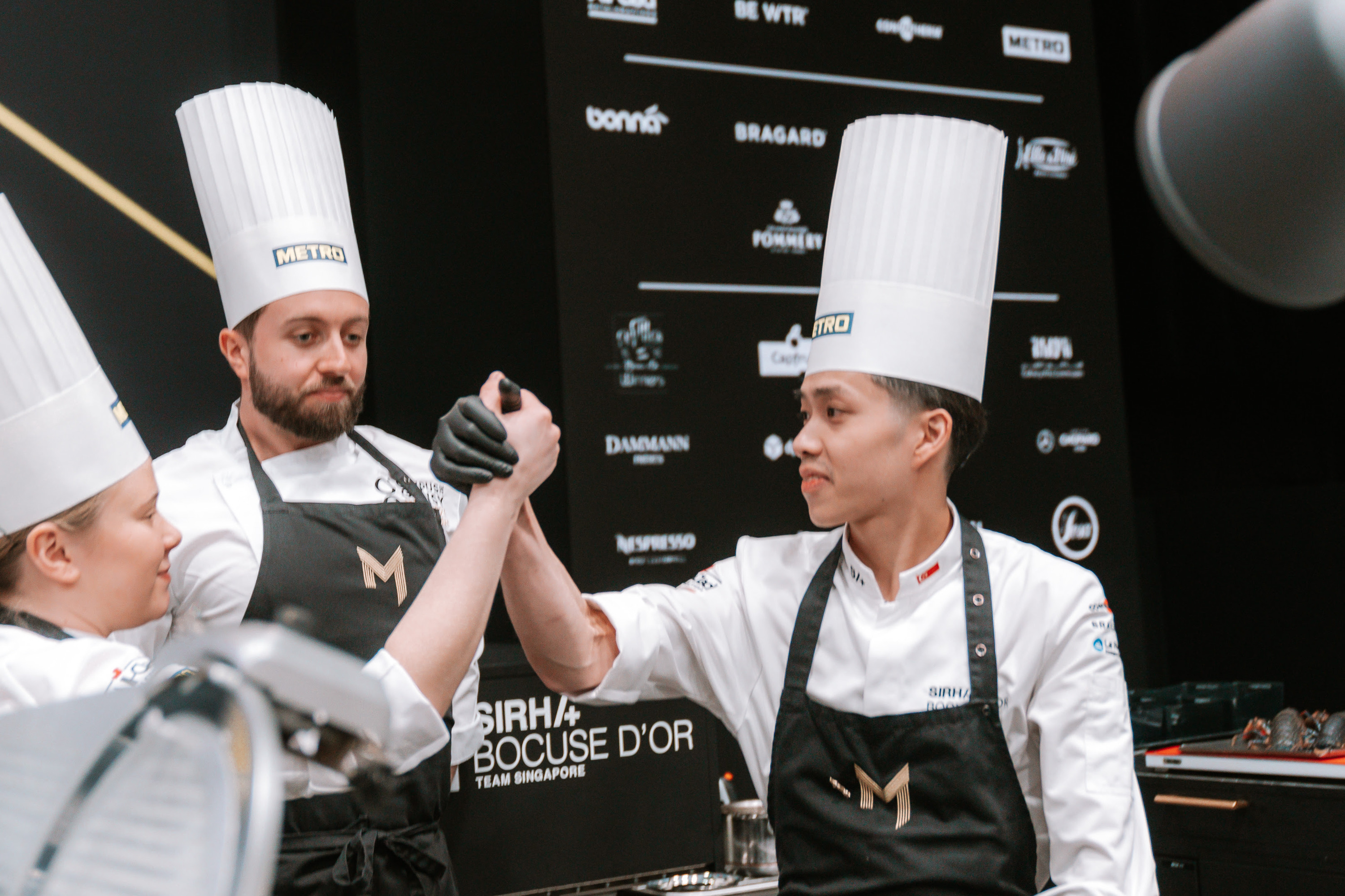 Chefs Mathew Leong and Synva Knapstad Gjerde at the Bocuse d’Or Grand Final 2025