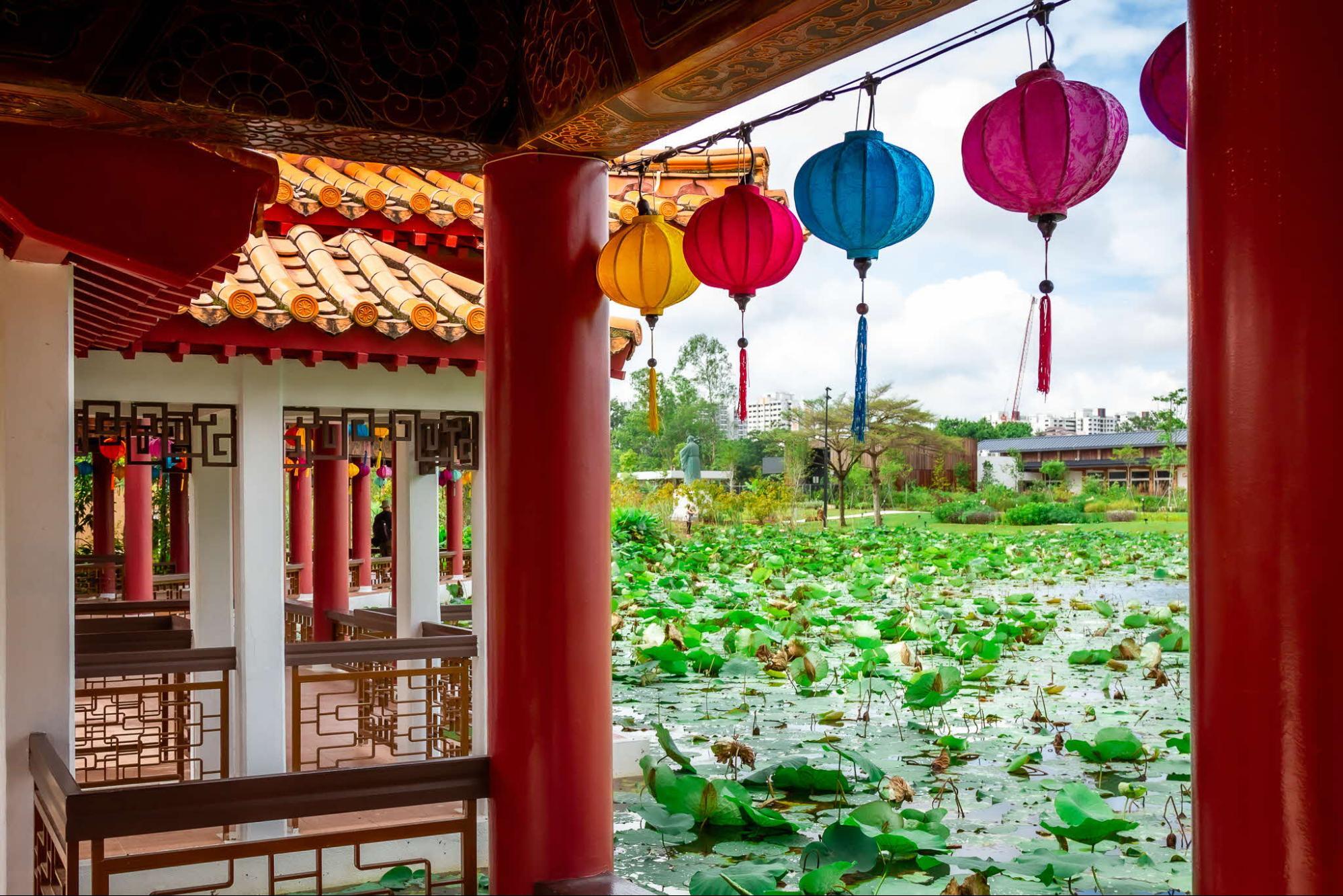 Chinese New Year light-up at Chinese Garden Singapore - Tea Pavilion