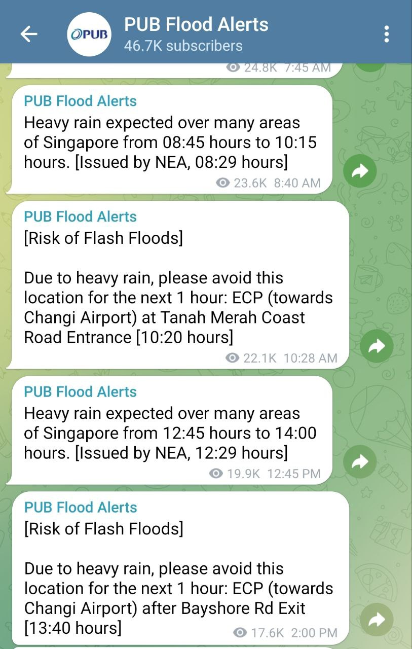 PUB Flood Alerts Telegram group