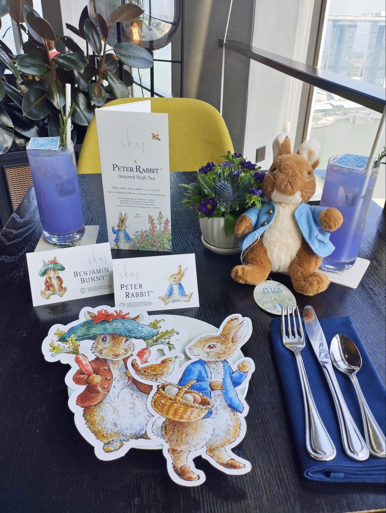Peter Rabbit afternoon tea in Singapore at Skai