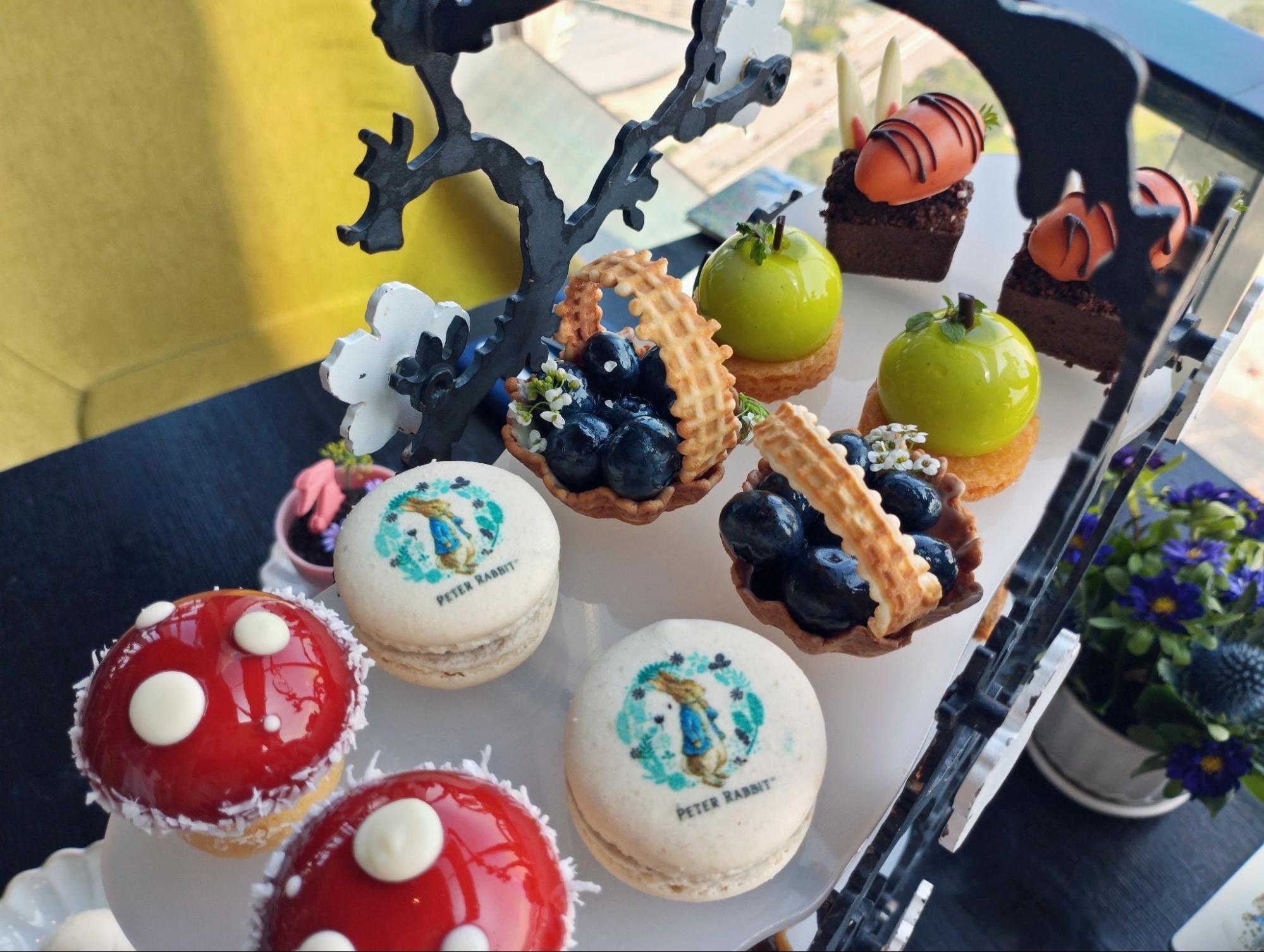 Peter Rabbit afternoon tea in Singapore at Skai