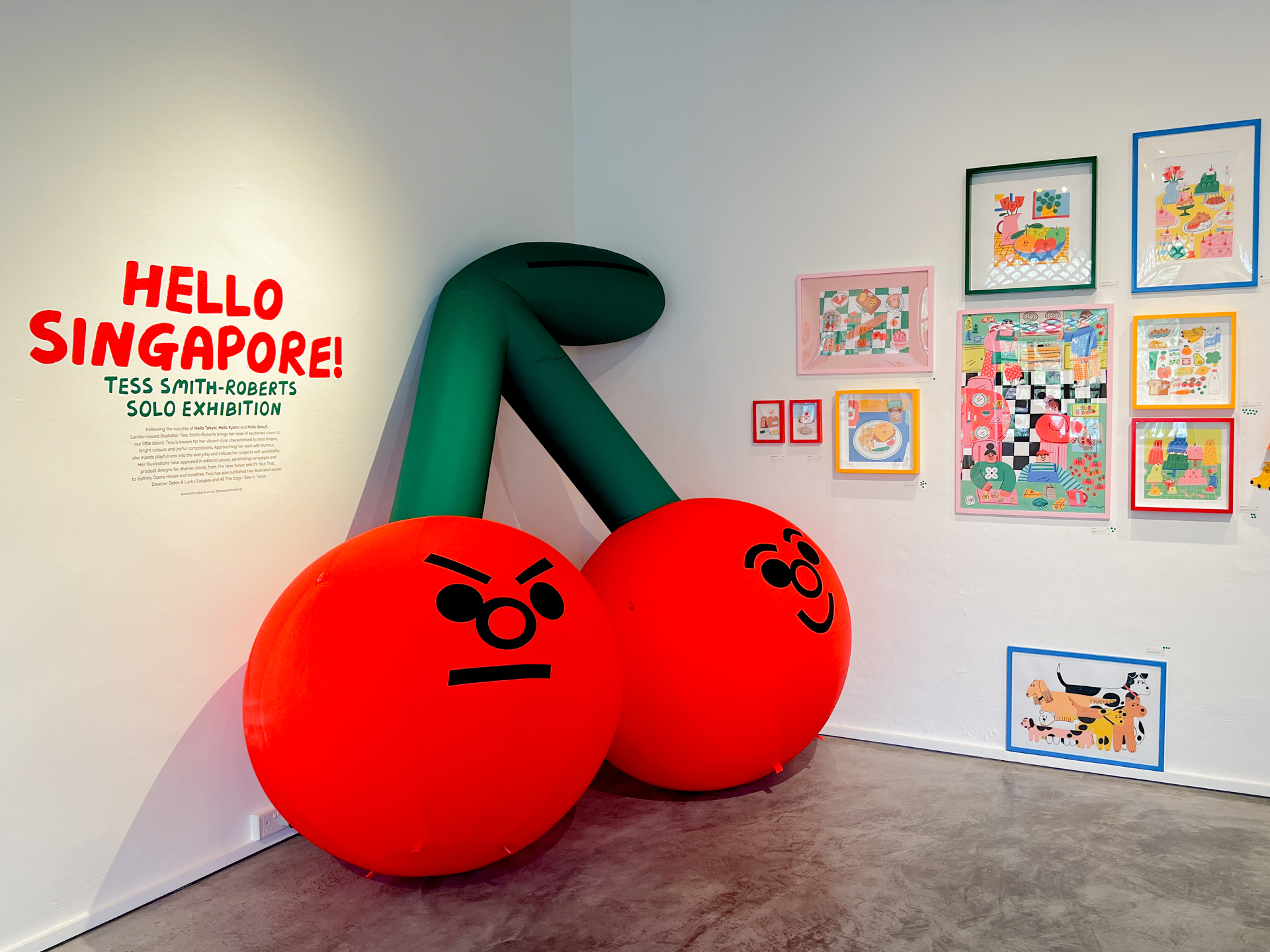 Hello Singapore! by Tess Smith-Roberts - cute fruit-themed art exhibition in Singapore