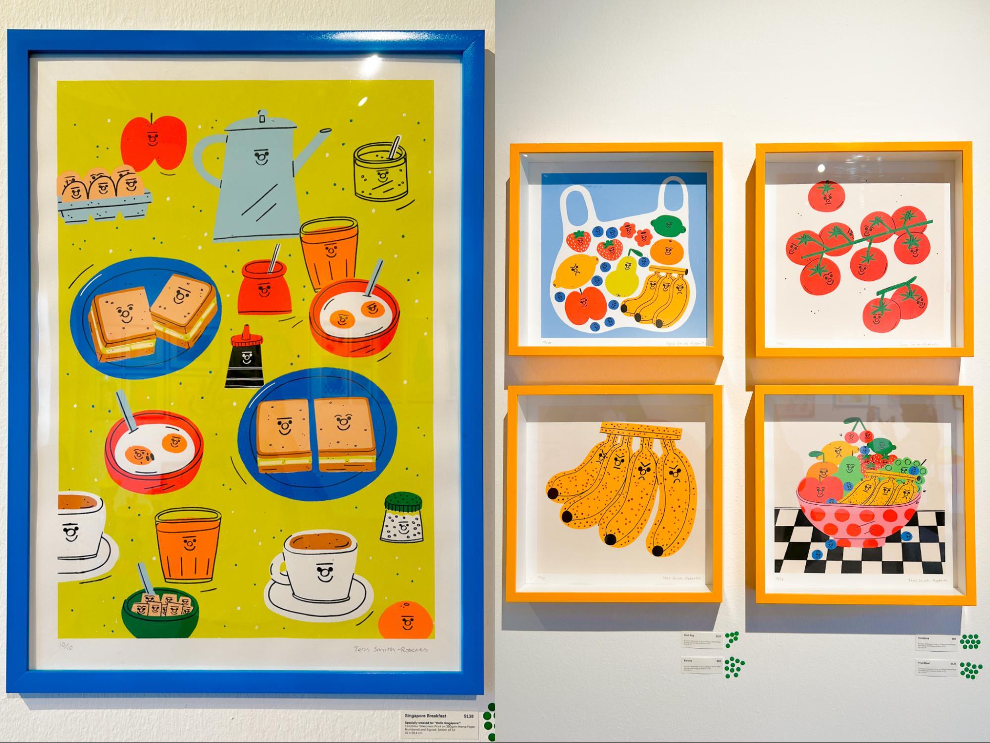 Hello Singapore! by Tess Smith-Roberts - cute fruit-themed art exhibition in Singapore