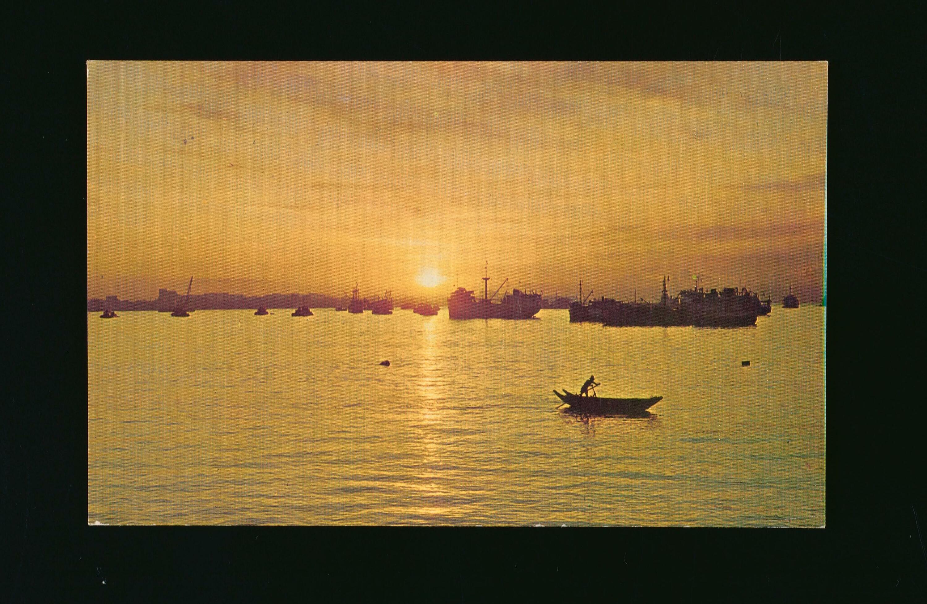 Fisherman off Changi coast, 1970s