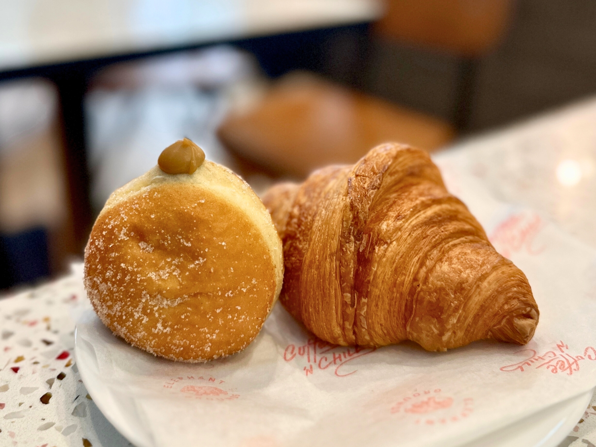 Elephant Grounds Earl grey doughnut, Croissant