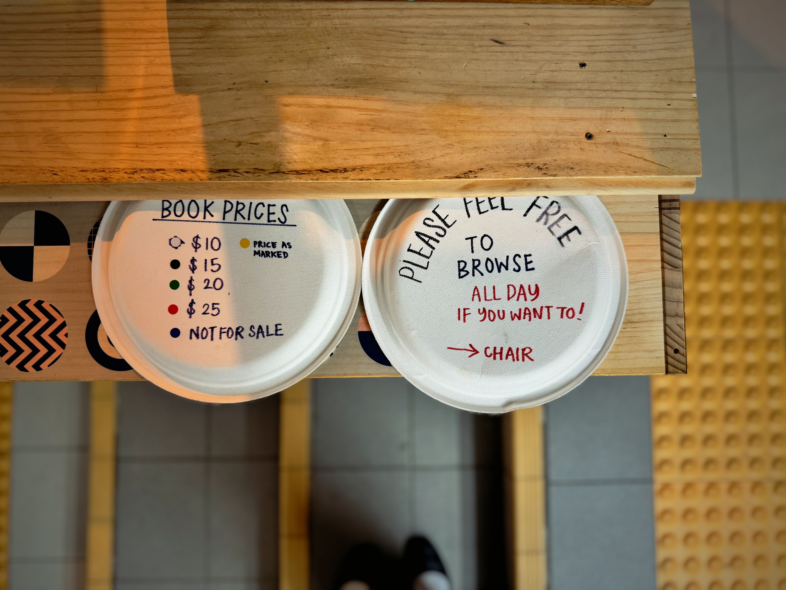 Paper plate signages at Eliko