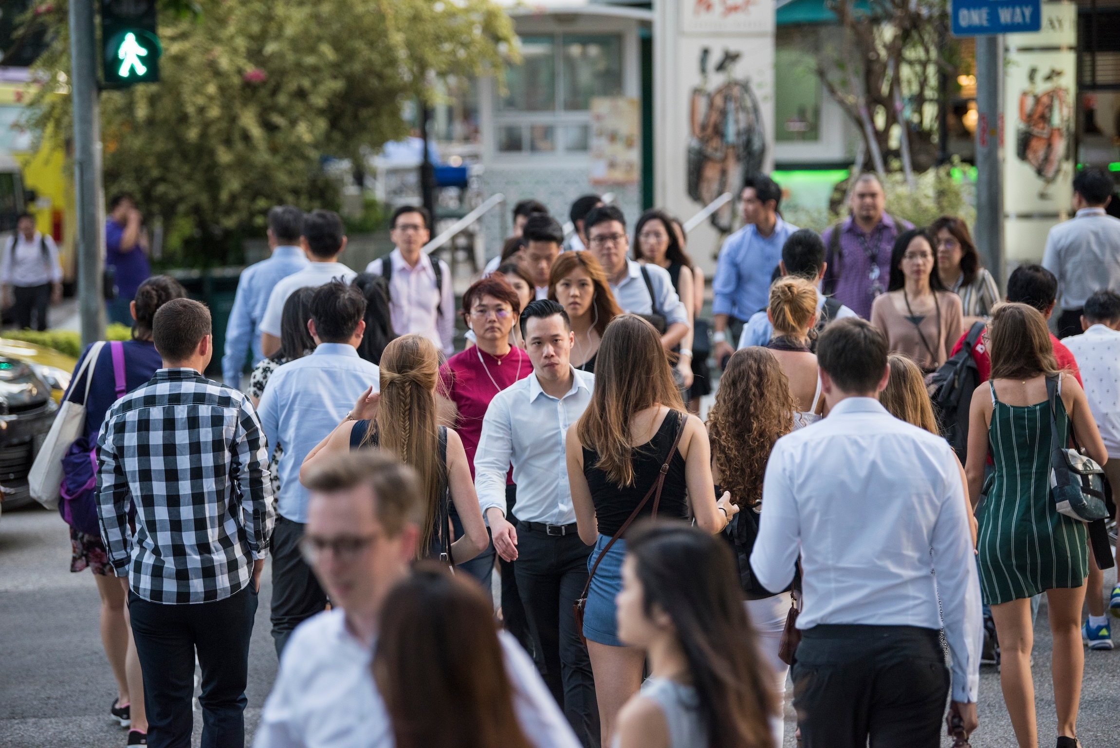 Singapore, Singapore - September 08, 2019: At the end of the working day