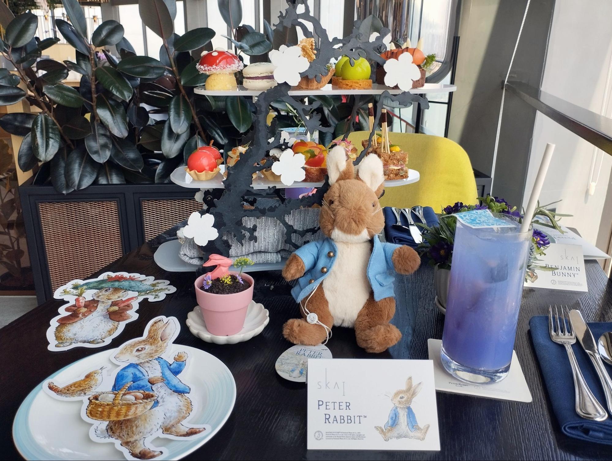 Peter Rabbit afternoon tea in Singapore at Skai