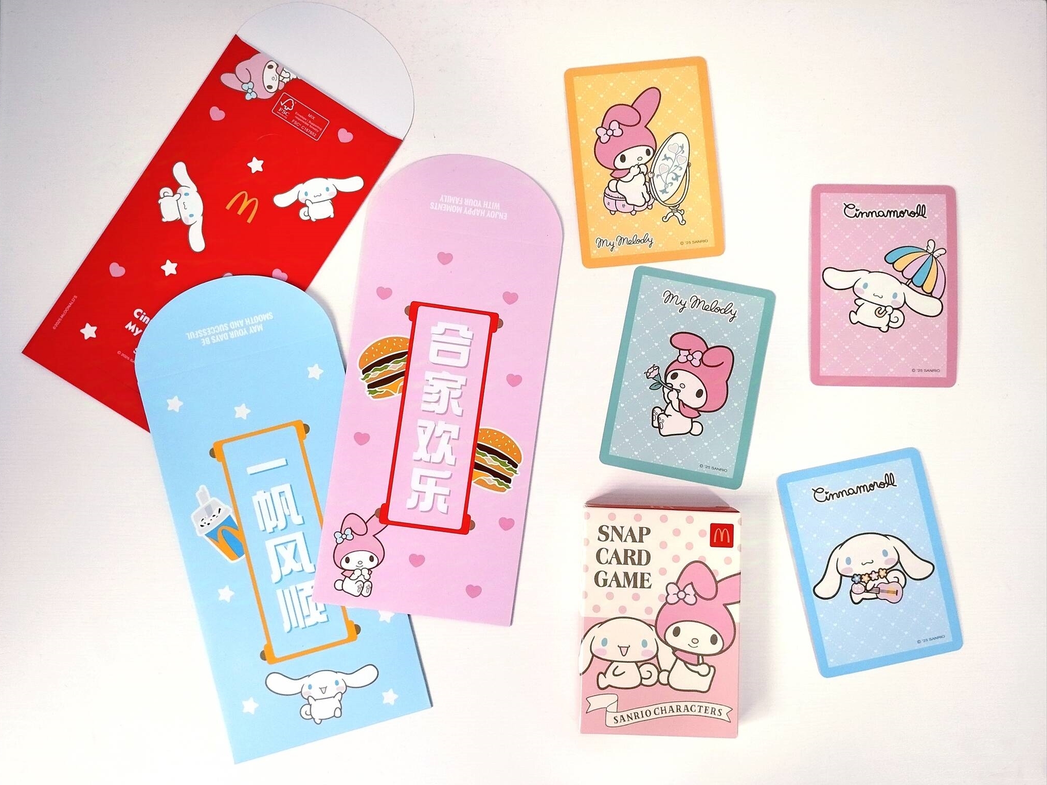 McDonald's Singapore Sanrio red packets and playing cards 2025