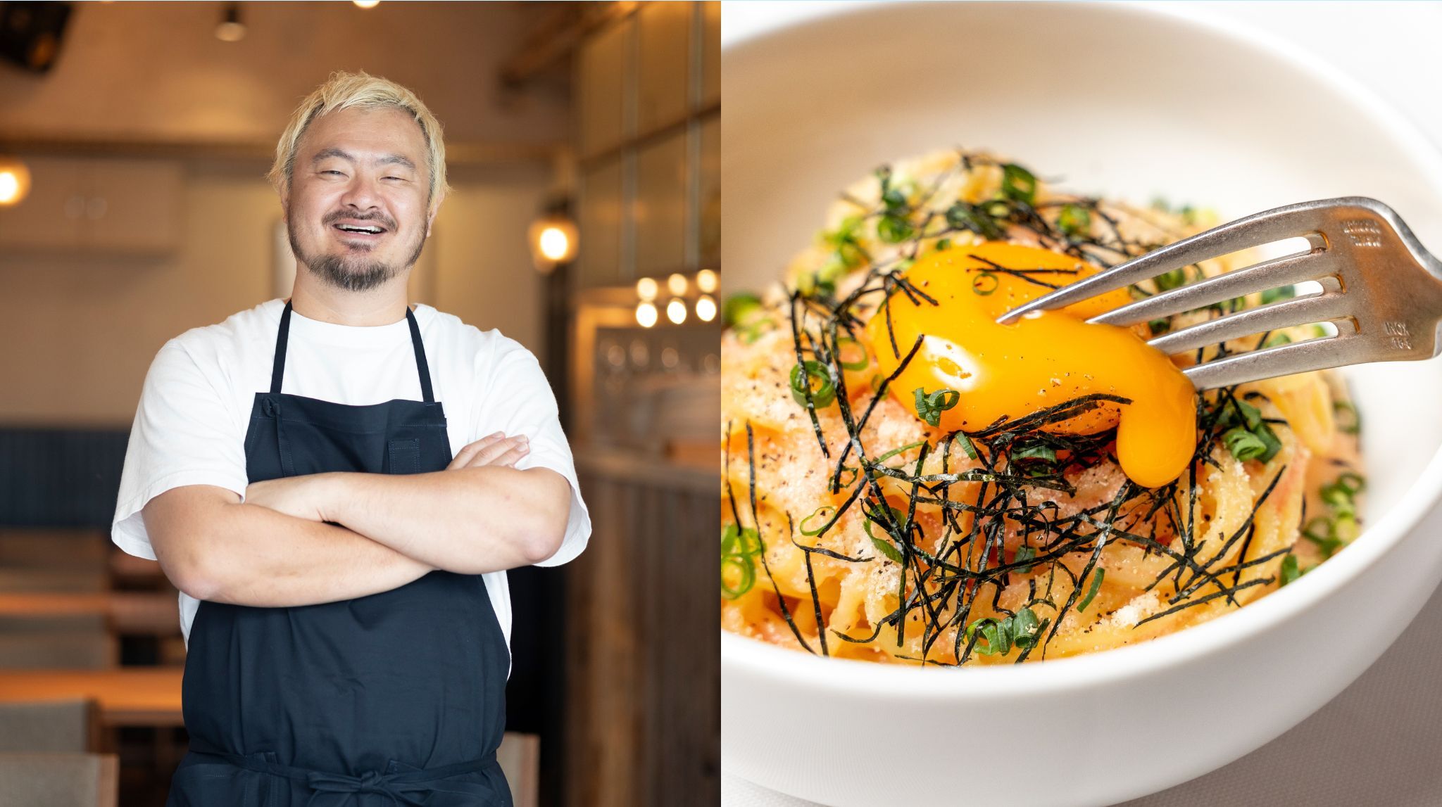 (Left) Chef Shusaku Toba (Right) sio Pasta