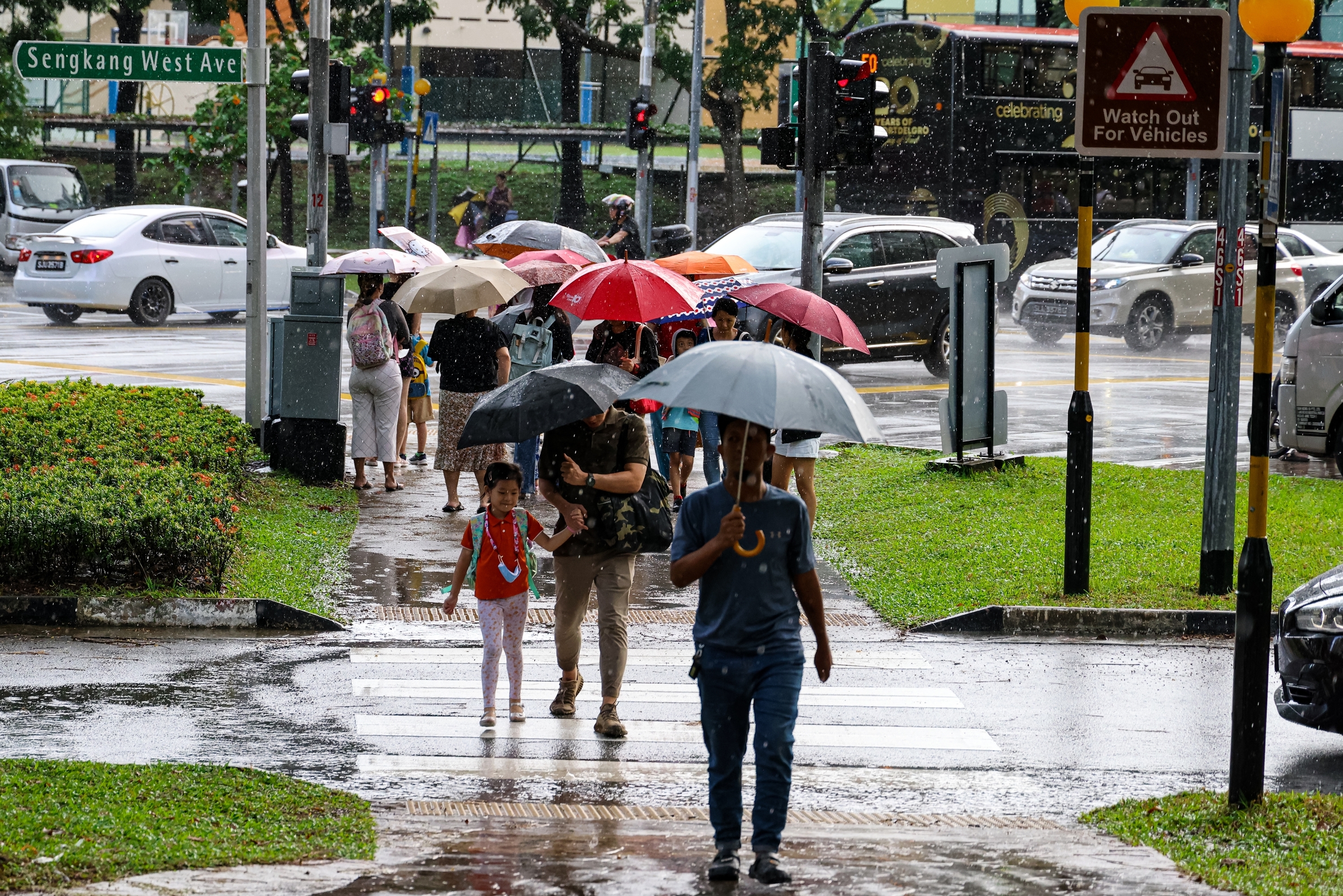 Rainy weather monsoon season in Singapore January 2025