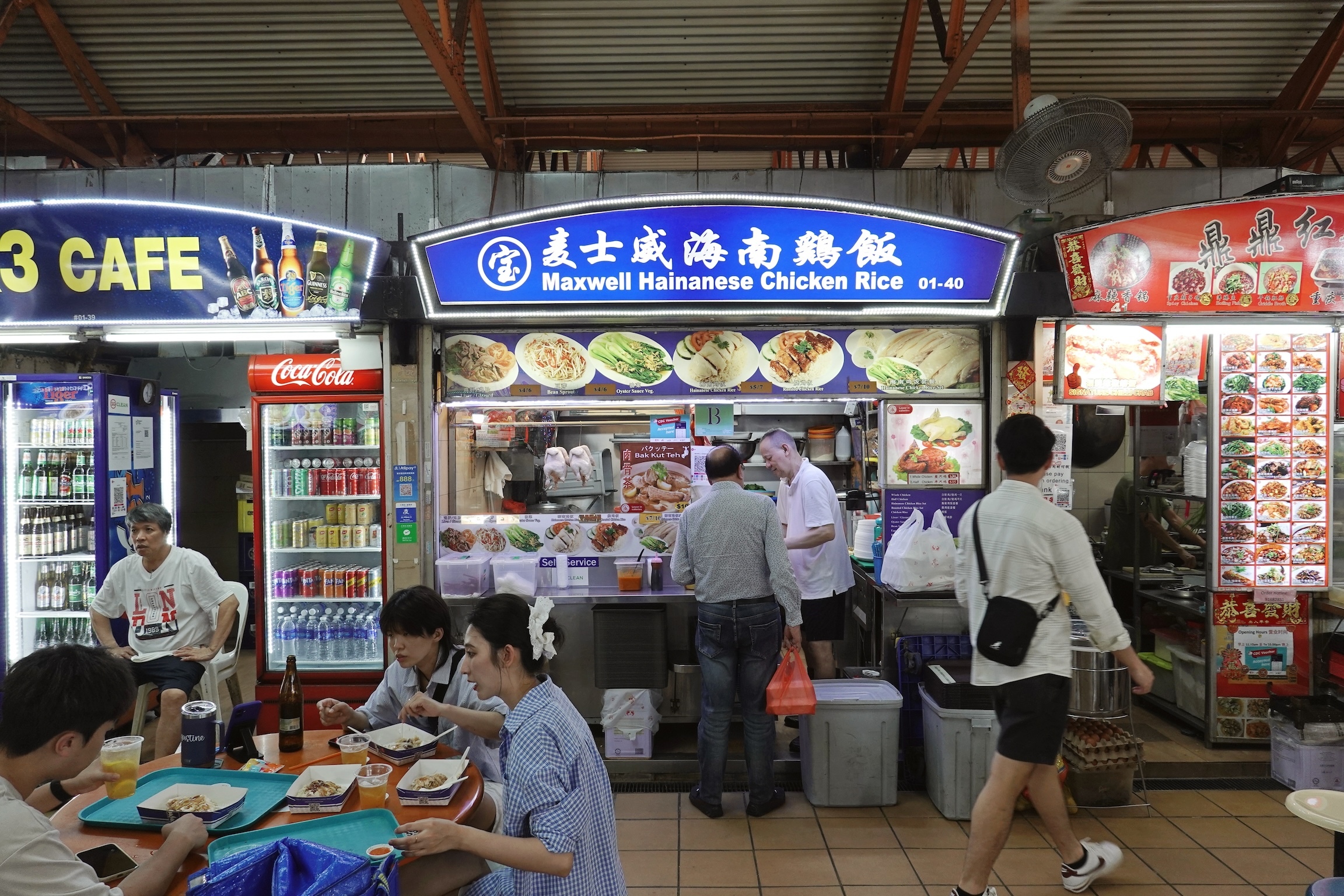 Singapore Jun 1 2025 Chicken rice stall at Maxwell Food Centre