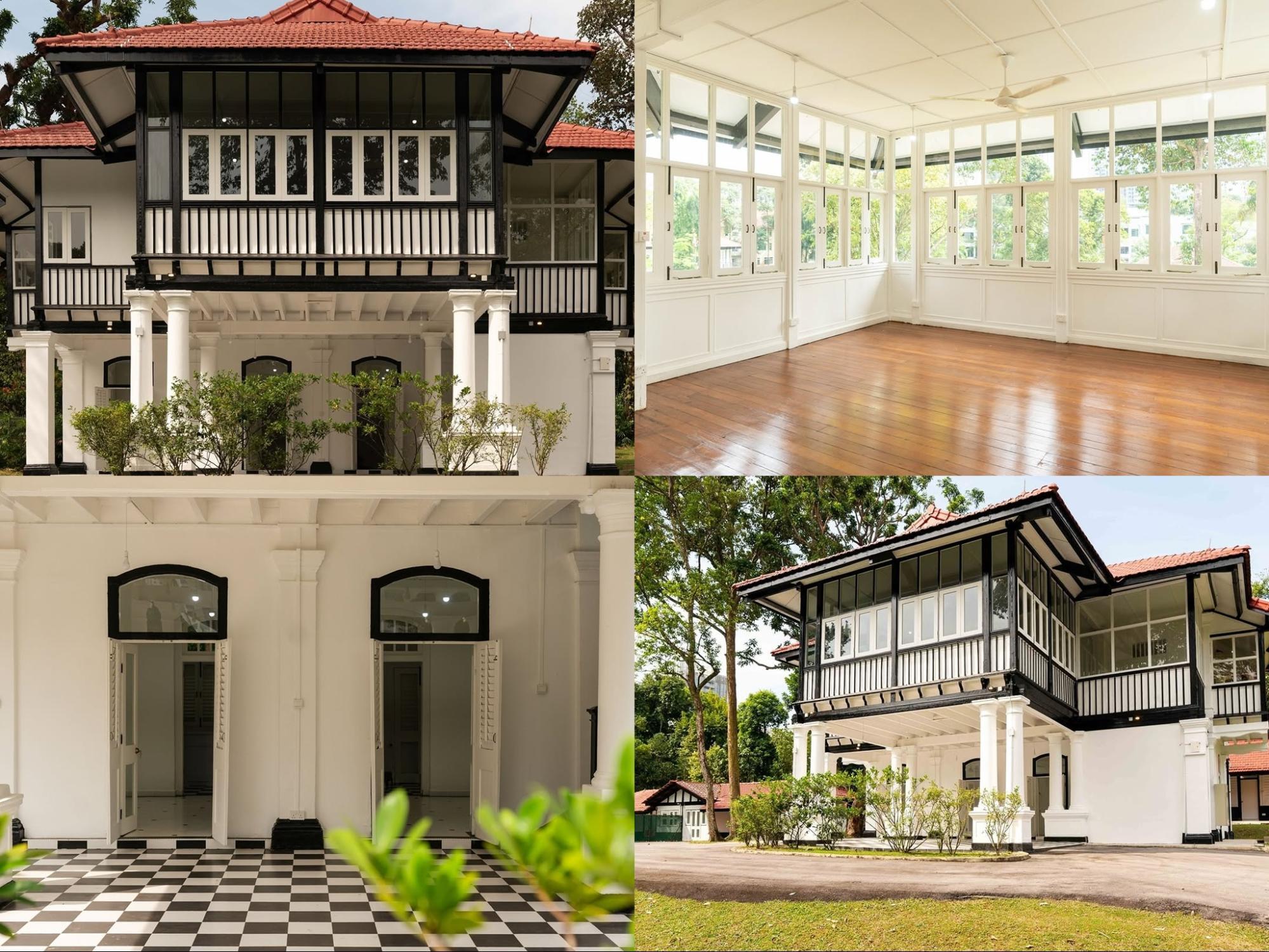 Singapore black and white colonial bungalow for residential rental