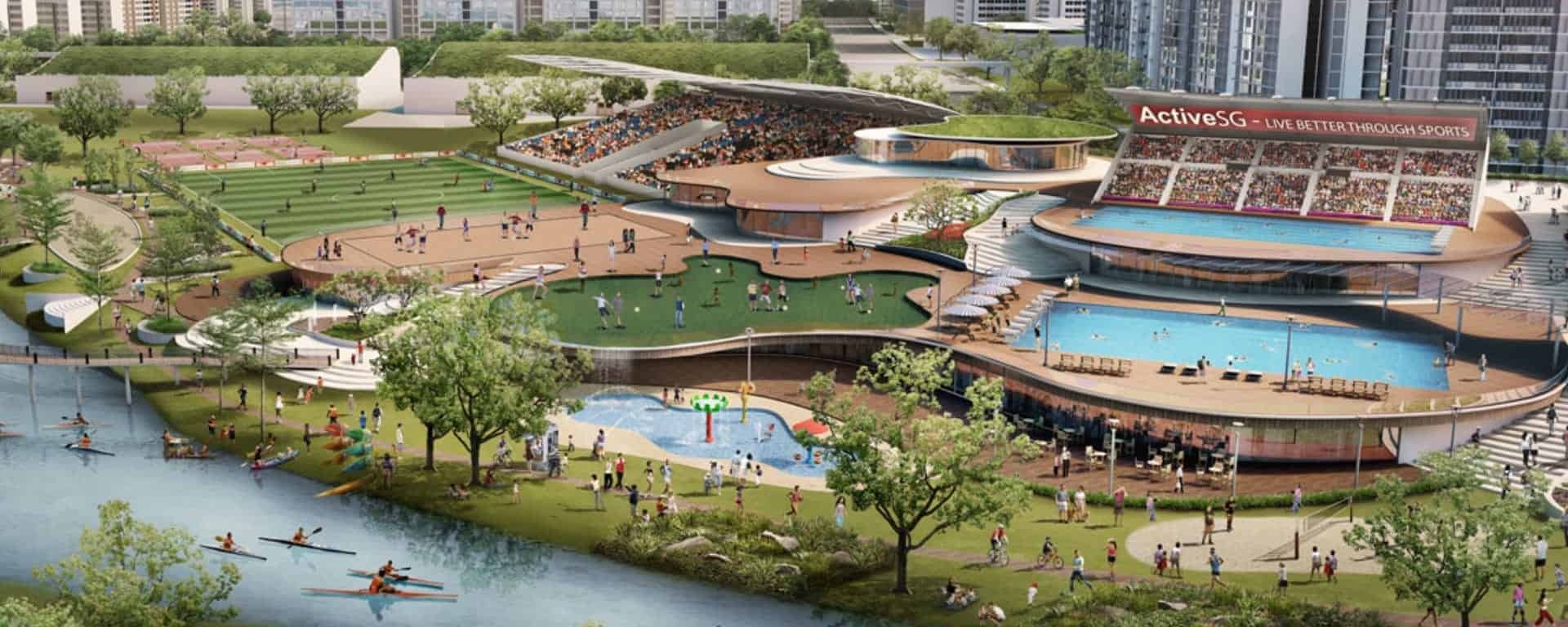 Punggol gets a huge new sports centre with infinity pool, 20 badminton courts, and archery field